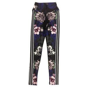 Cajubrasil‎ Leggings Floral Striped Mid Rise Activewear